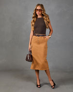 Ardelle Cotton Belted Cargo Midi Skirt
