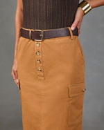 Ardelle Cotton Belted Cargo Midi Skirt