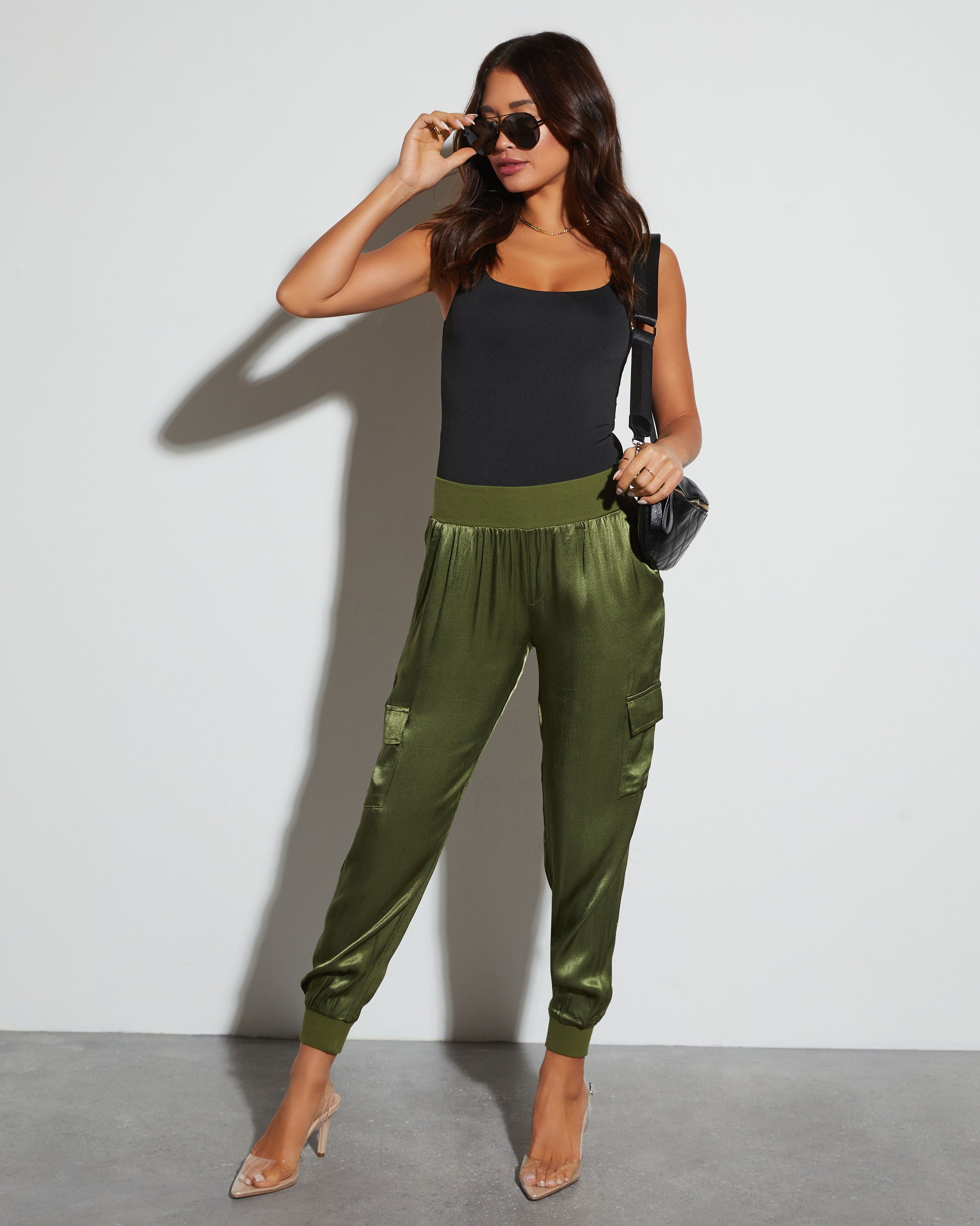 Luxe Look Satin Pocketed Joggers – VICI