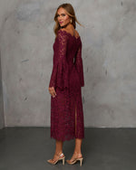 On Your Mind Off Shoulder Lace Midi Dress VICI On Your Mind Off Shoulder Lace Midi Dress VICI
