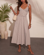 Sun Weathered Smocked Striped Midi Dress