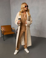 Chai Fall Fuzzy Knit Crew Neck Cardigan