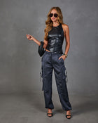 Dusk Affair Satin Cargo Pants