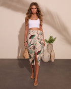 Neela Abstract Wrap Tie Cover Up Midi Skirt