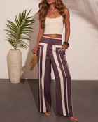 Sun Catcher Satin Striped Geometric Wide Leg Pants