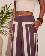Sun Catcher Satin Striped Geometric Wide Leg Pants