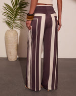 Sun Catcher Satin Striped Geometric Wide Leg Pants