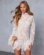 White % Darling Dusk Lace Romper-2
