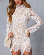 White % Darling Dusk Lace Romper-5