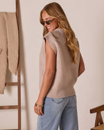 Beige % Elsa Half Zip Sweater Vest-4