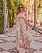 Julisa Striped Strapless Jumpsuit