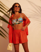 Orange % Ophelia Pocketed Shorts-1