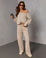 Taupe % Homebody Honey Drawstring Sweatpants-2