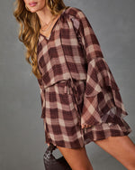 Falling For Her Plaid Waist Tie Mini Dress