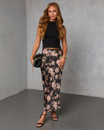 Black Floral % Linah Floral Maxi Skirt-1
