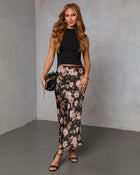 Black Floral % Linah Floral Maxi Skirt-1