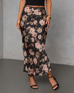 Black Floral % Linah Floral Maxi Skirt-2