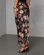 Black Floral % Linah Floral Maxi Skirt-4
