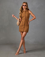 Cocoa Muse Tweed Mini Shirt Dress