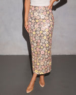 Bloomlight Floral Sequin Maxi Skirt