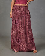 Mystic Meadow Drawstring Floral Maxi Skirt