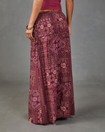 Mystic Meadow Drawstring Floral Maxi Skirt