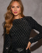 Evening Glam Sequin Bodysuit