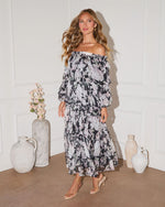 Moon Drenched Off The Shoulder Maxi Dress