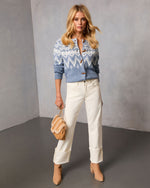 Frosted Fable Abstract Print Cardigan