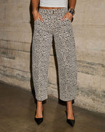 Dakota Rustler Animal Print Stretch Barrel Leg Jeans