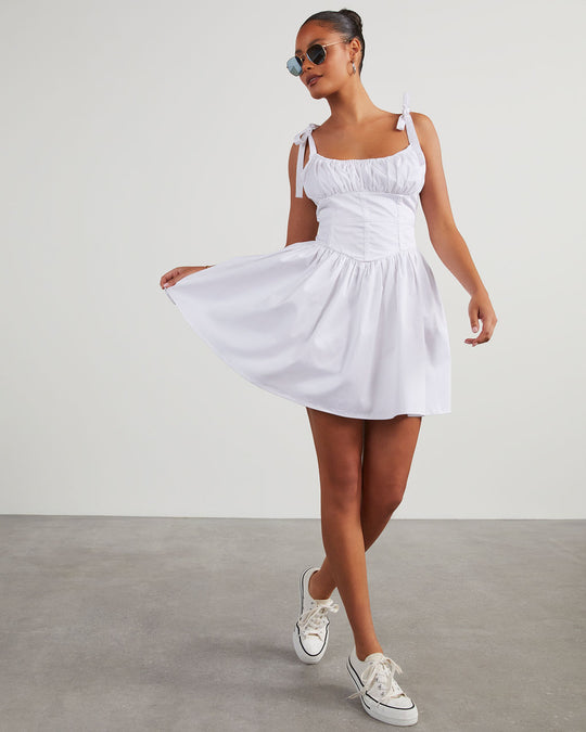 Off-White % Arya Corset Flare Mini Dress-2