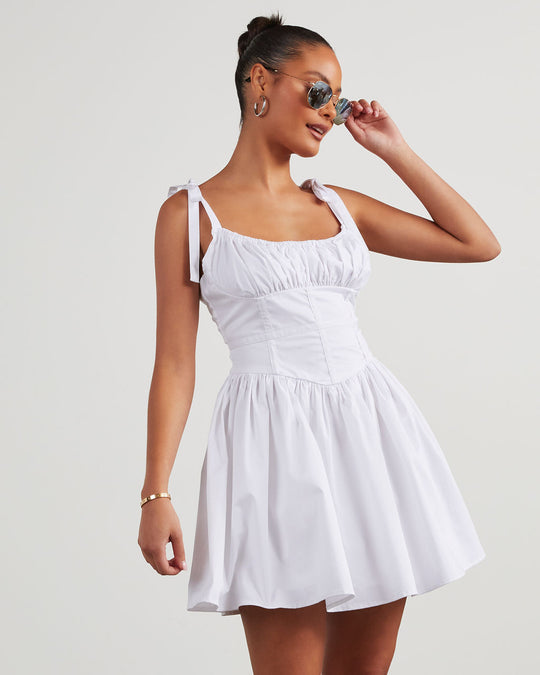 Off-White % Arya Corset Flare Mini Dress-3