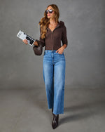 Fireside Glow Knit Faux Fur Trim Hood Sweater