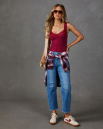 Peony Darling Ribbed Floral Lace Tank Top
