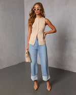 Khaki % Soft Fairway Knit Top-2