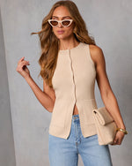 Khaki % Soft Fairway Knit Top-6