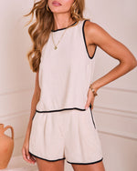 Jino Contrast Trim Linen Shorts