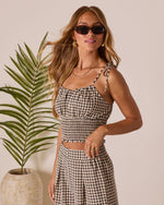 Salanah Smocked Gingham Tank