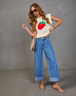 Ladena Rigid High Rise Wide Leg Cuffed Jeans