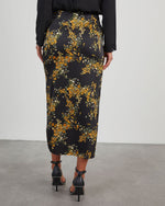 Harvest Hues Satin Printed Midi Skirt