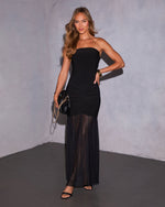 Hollins Convertible Mesh Off Shoulder Maxi Dress