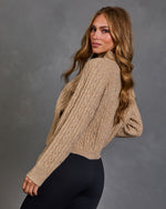 Duncan Knit Cable Knit Mock Neck Sweater