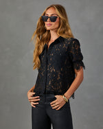 Joyful Bond Lace Short Sleeve Blouse