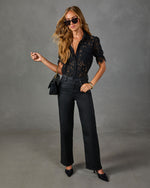 Joyful Bond Lace Short Sleeve Blouse