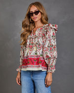 Sunbeam Society Paisley Tassel Tie Blouse