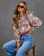 Sunbeam Society Paisley Tassel Tie Blouse