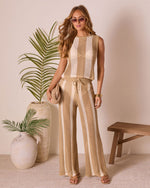 Poolside Daydream Striped Crochet Cover Up Pants