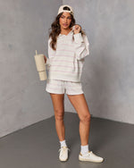 Gentle Ease Striped Half Zip Sweatshirt