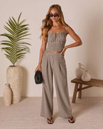 Salanah Wide Leg Gingham Pants