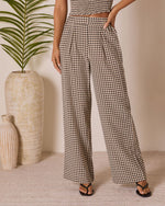 Salanah Wide Leg Gingham Pants